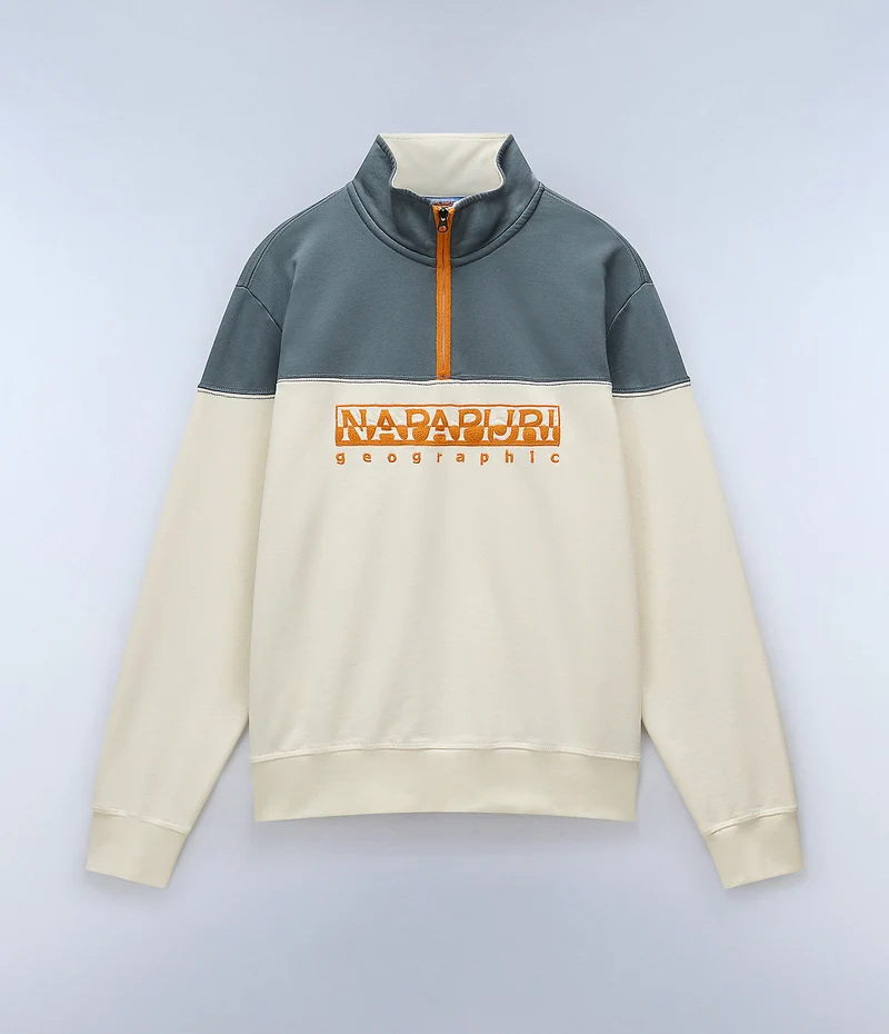 Napapijri Heren Saturnia Half-Zip Sweat Top - Wit Whisper