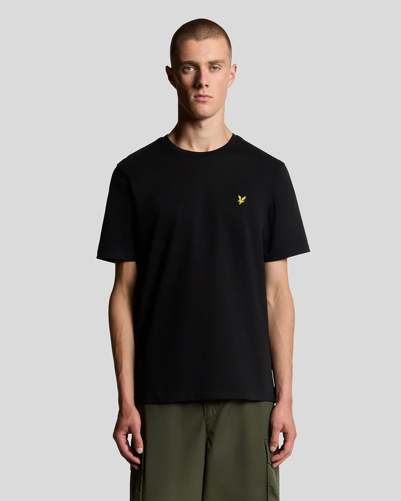 Lyle & Scott Heren katoenen T-shirt met ronde hals | Gitzwart