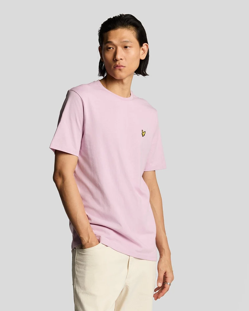 Lyle & Scott Heren katoenen T-shirt met ronde hals | Lichtroze