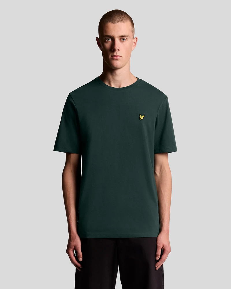 Lyle & Scott Heren katoenen T-shirt met ronde hals | Donkergroen
