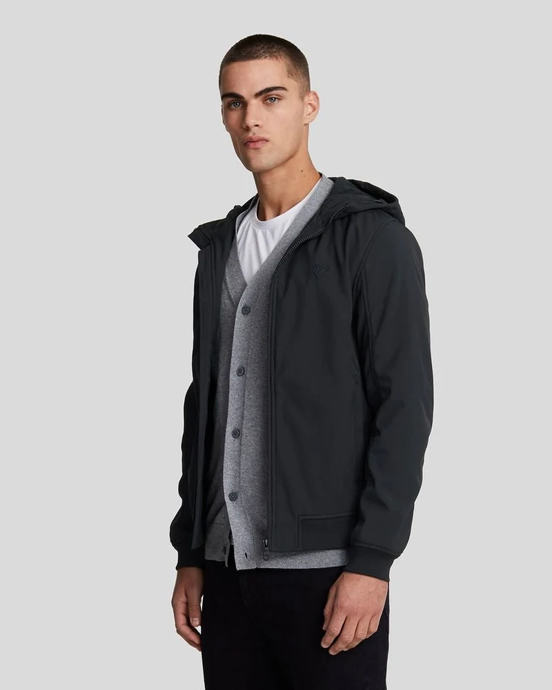 Lyle & Scott Waterbestendige stretch shelljas voor heren | Gitzwart