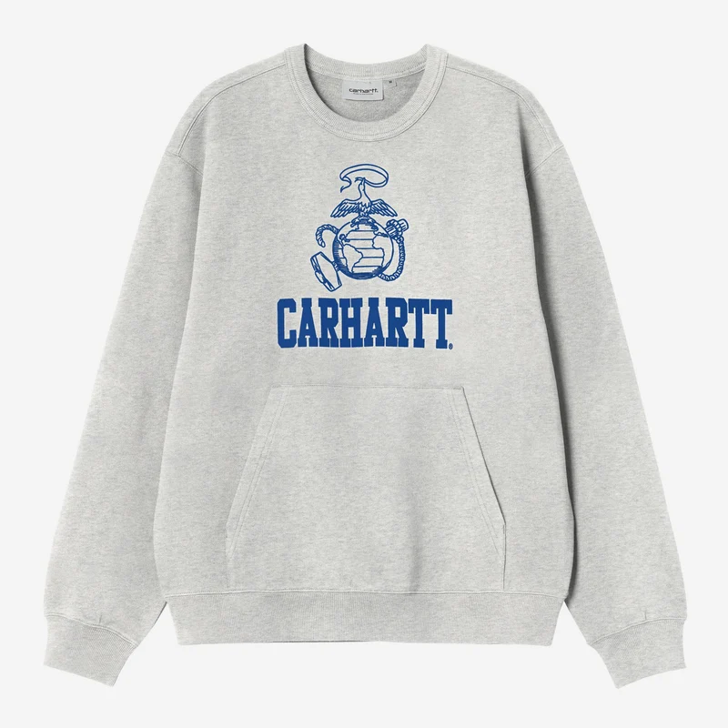 Carhartt WIP Heren Pond Corps Sweatshirt | Ash Heather