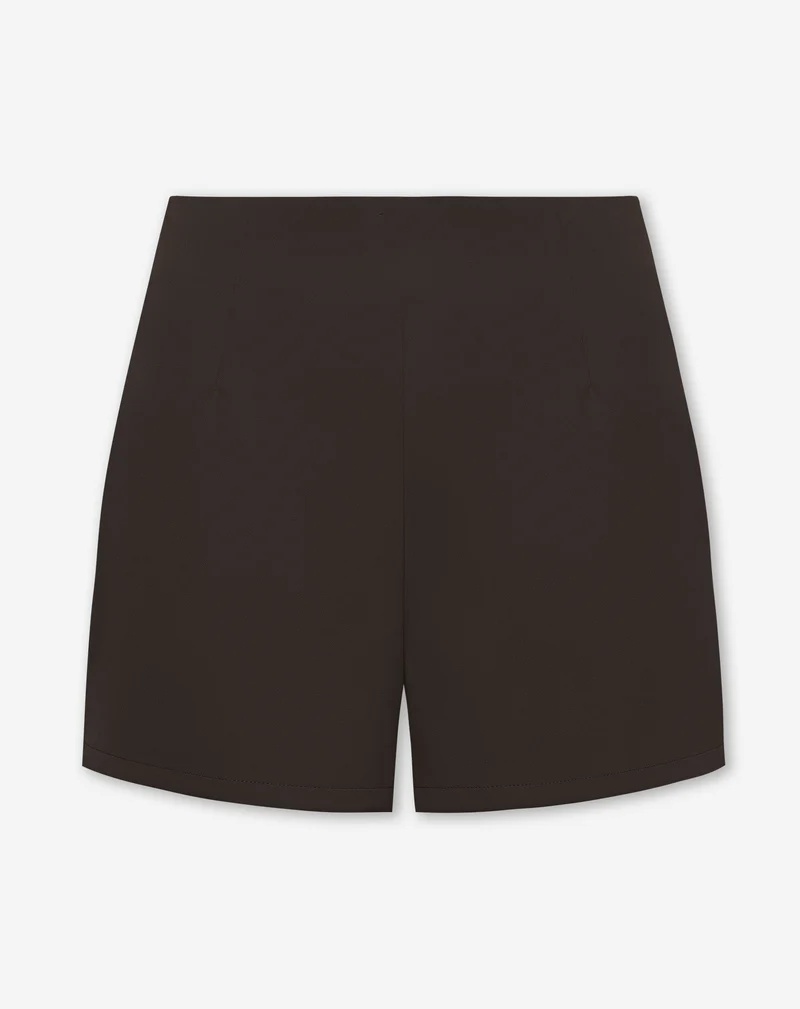 FLYNN HIGH WAIST SHORTS DONKERBRUIN