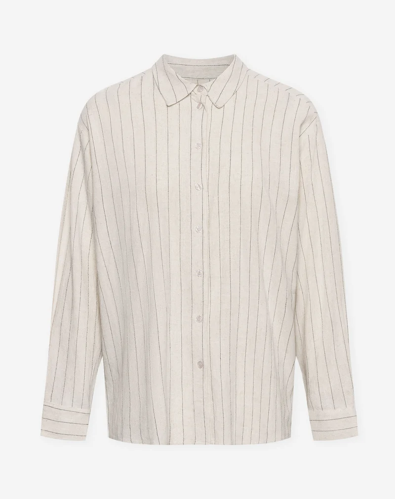 RHODE LINEN OVERSIZED BLOUSE PIN STRIPE BEIGE