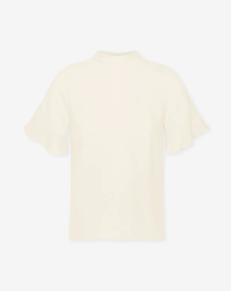 JULIE RUFFLE TOP LICHT BEIGE