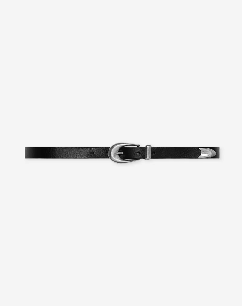 QUINTY LEATHER BELT ZWART