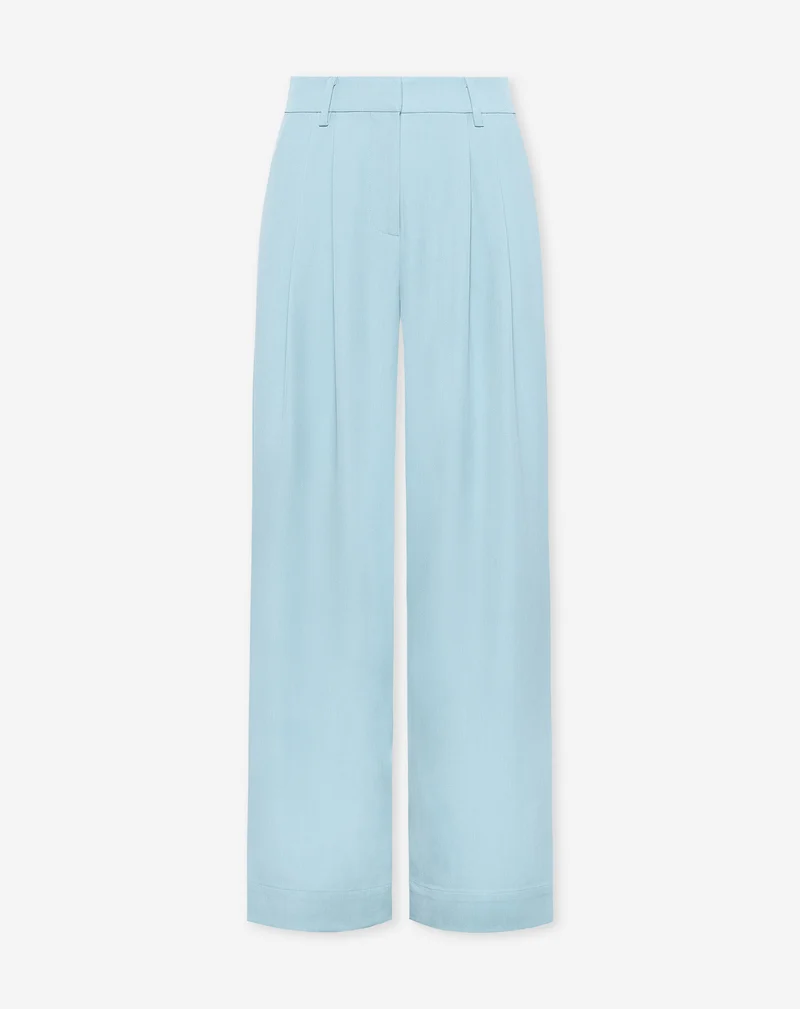 LORNA PLEATED WIDE LEG PANTALON BLAUW