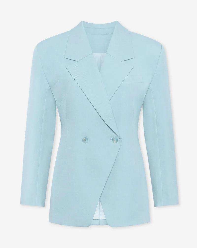 LORNA OVERSIZED CINCHED BLAZER BLAUW