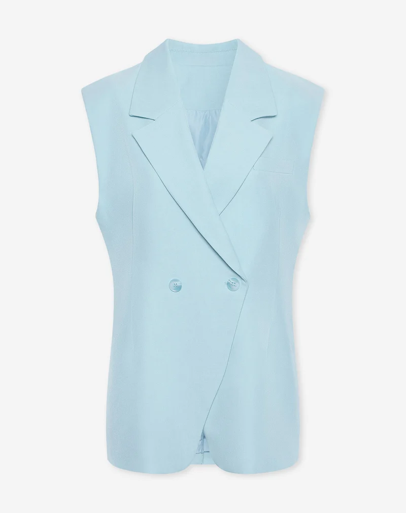 LORNA SLEEVELESS BLAZER BLAUW
