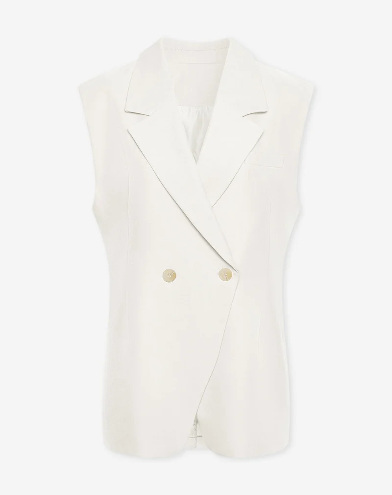 LORNA SLEEVELESS BLAZER CRÈME
