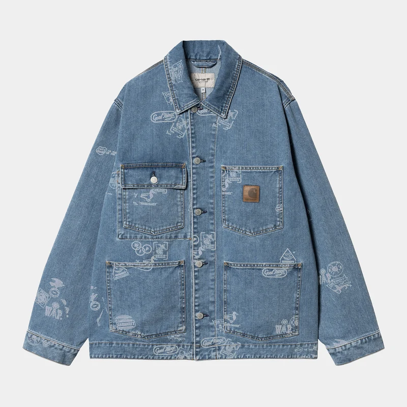 Carhartt WIP Heren Stampjack - Blauw gebleekt