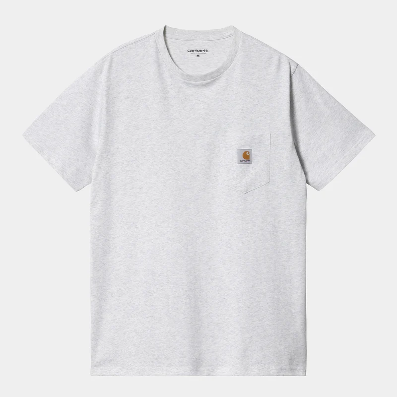 Carhartt WIP Heren T-shirt met korte mouwen en zak - Ash Heather