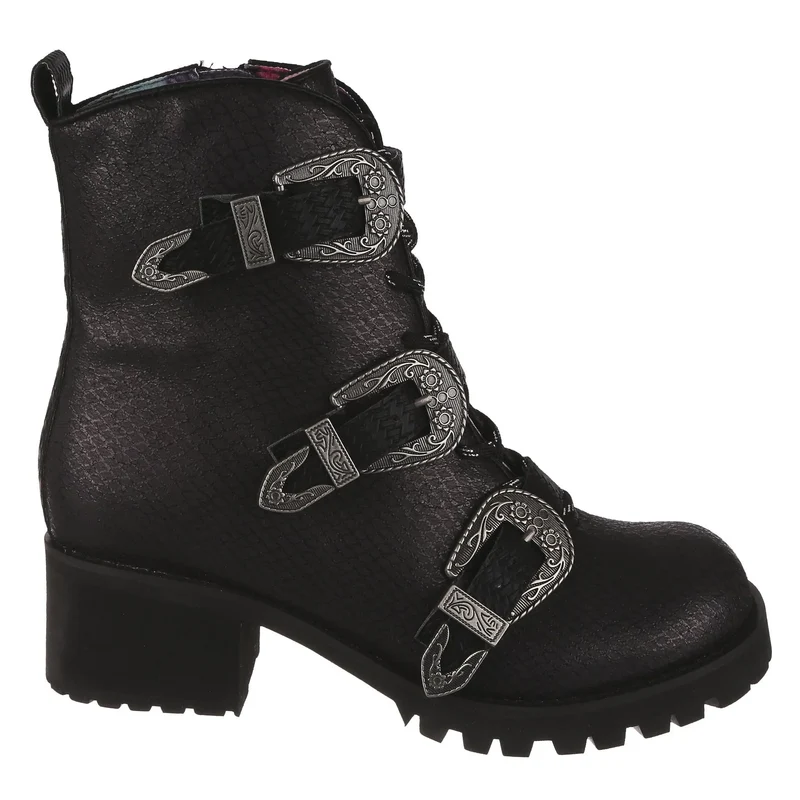 Irregular Choice Boost-laars voor dames met gesp - zwart