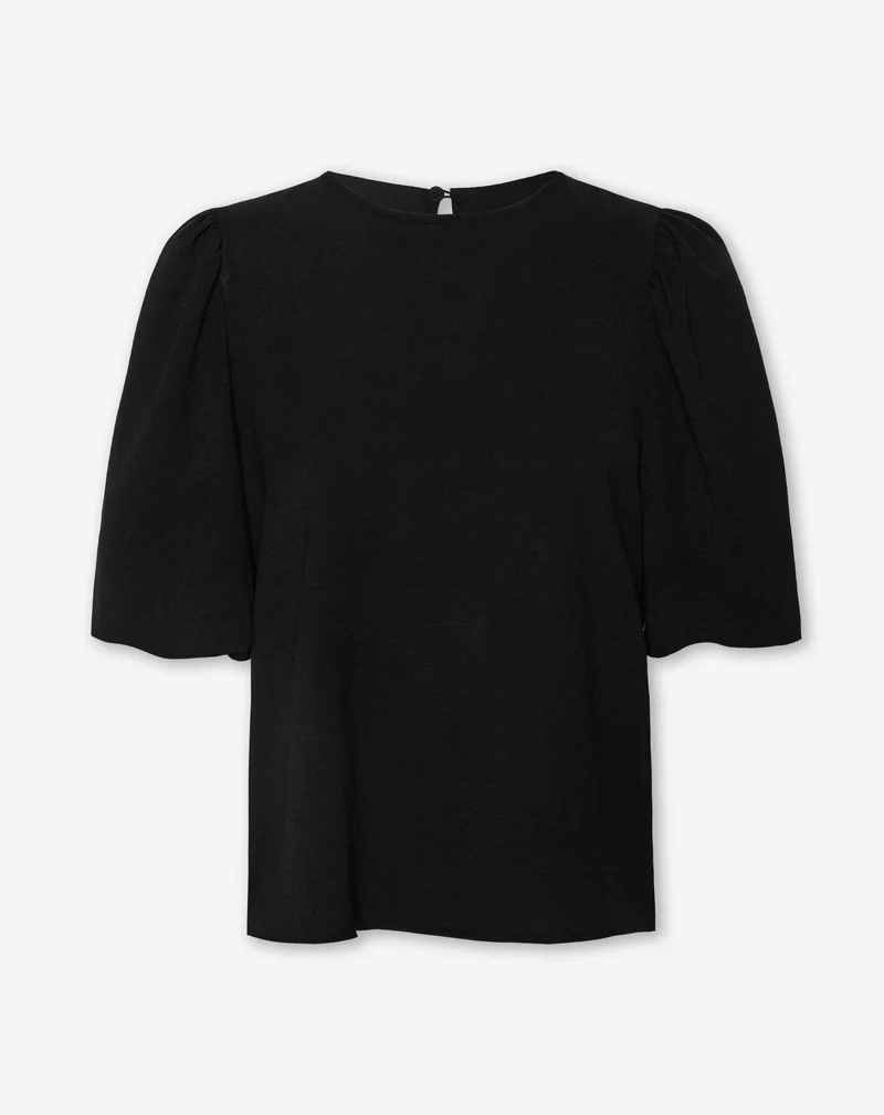 JULIE PUFF SLEEVE TOP ZWART