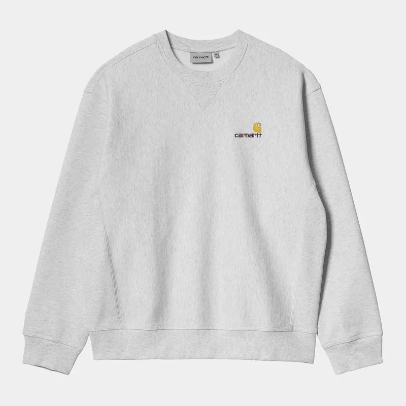 Carhartt WIP HEREN American Script Sweattop - Ash Heather