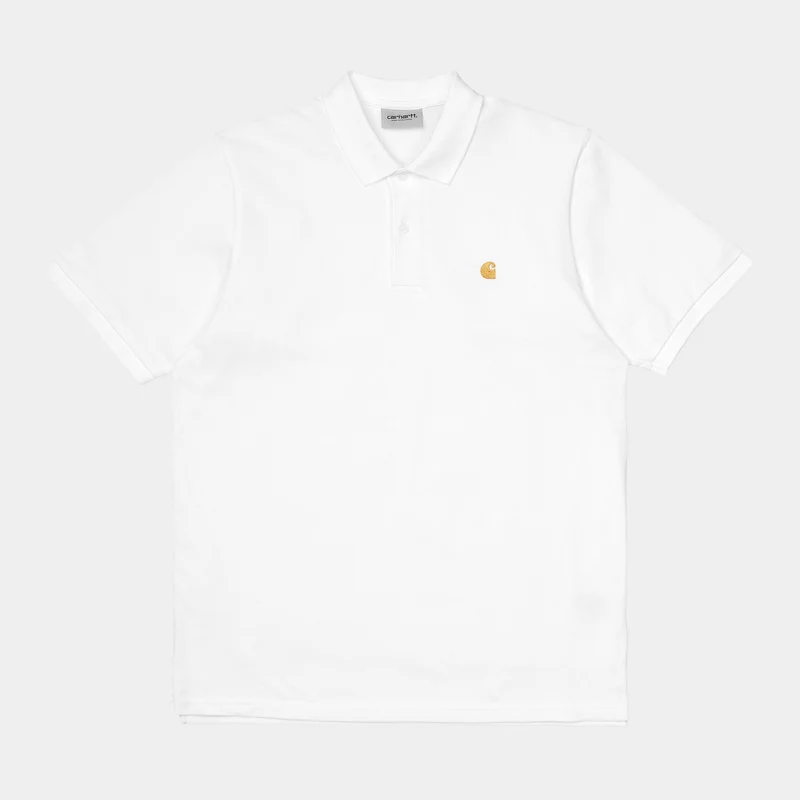 Carhartt WIP Heren Chase Pique poloshirt met korte mouwen - wit