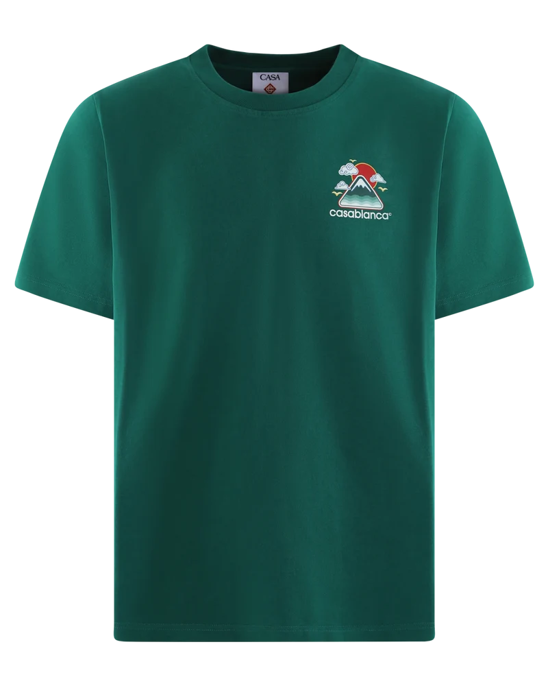 Casablanca Heren Montagne Ondulée T-Shirt Groen