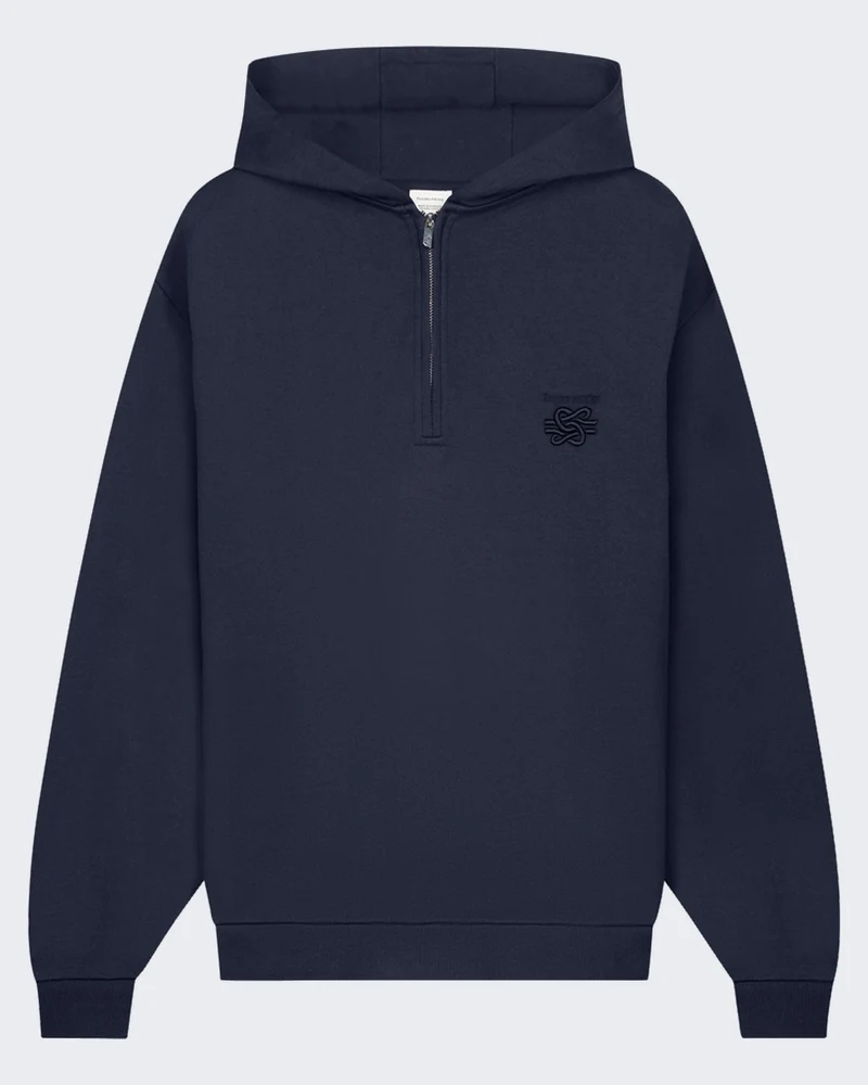 Heren Half Zip Hoodie met halve rits Blauw