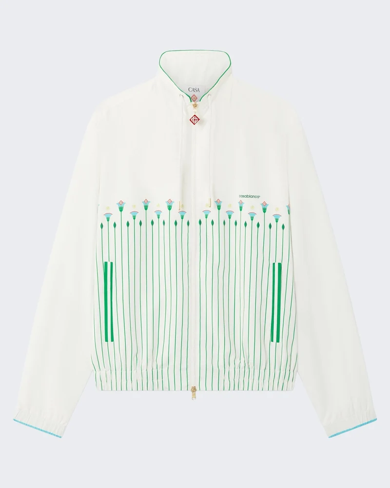 Heren Printed Windbreaker Jacket Sporty Floral Stripe