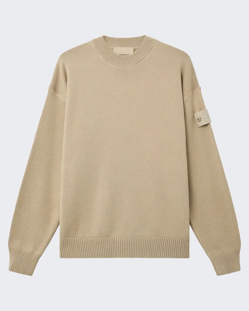 Heren Sweater met ronde hals beige