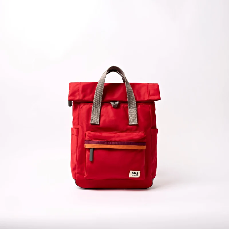 ROKA Canfield B Cranberry Stripe Kleine Tas van Gerecycled Nylon