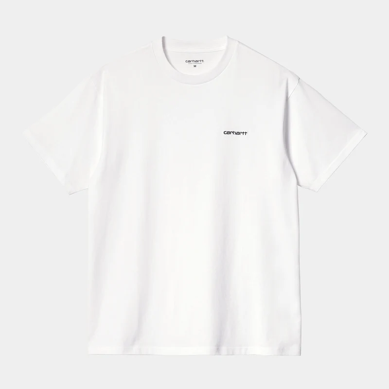Carhartt WIP T-shirt met korte mouwen voor heren met scriptborduurwerk - wit