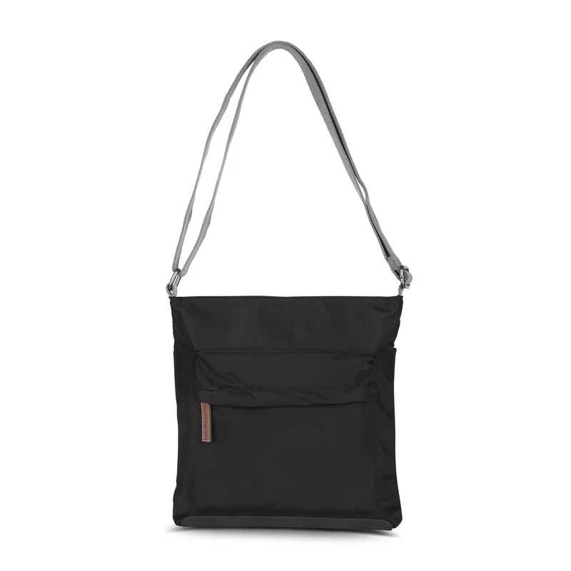 ROKA Kennington B Zwarte middelgrote tas van gerecycled nylon