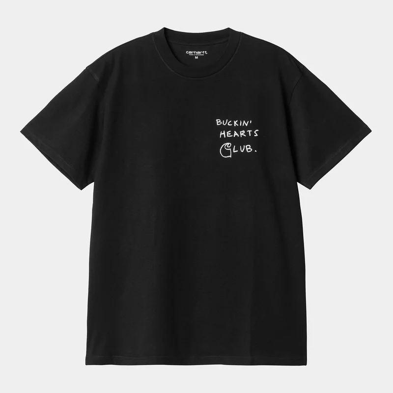 Carhartt WIP Pepe Buckin Hearts Club T-shirt met korte mouwen voor heren - zwart