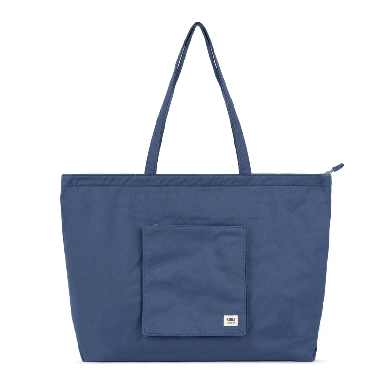 ROKA Portobello N Grote Gerecyclede Katoenen Tas - Indigo