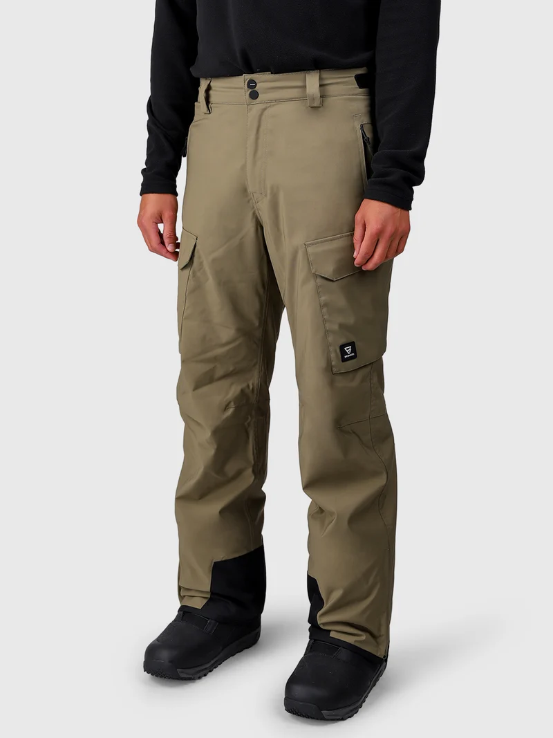 Footrail-Cargo Men Snow Pants | Dusky Green