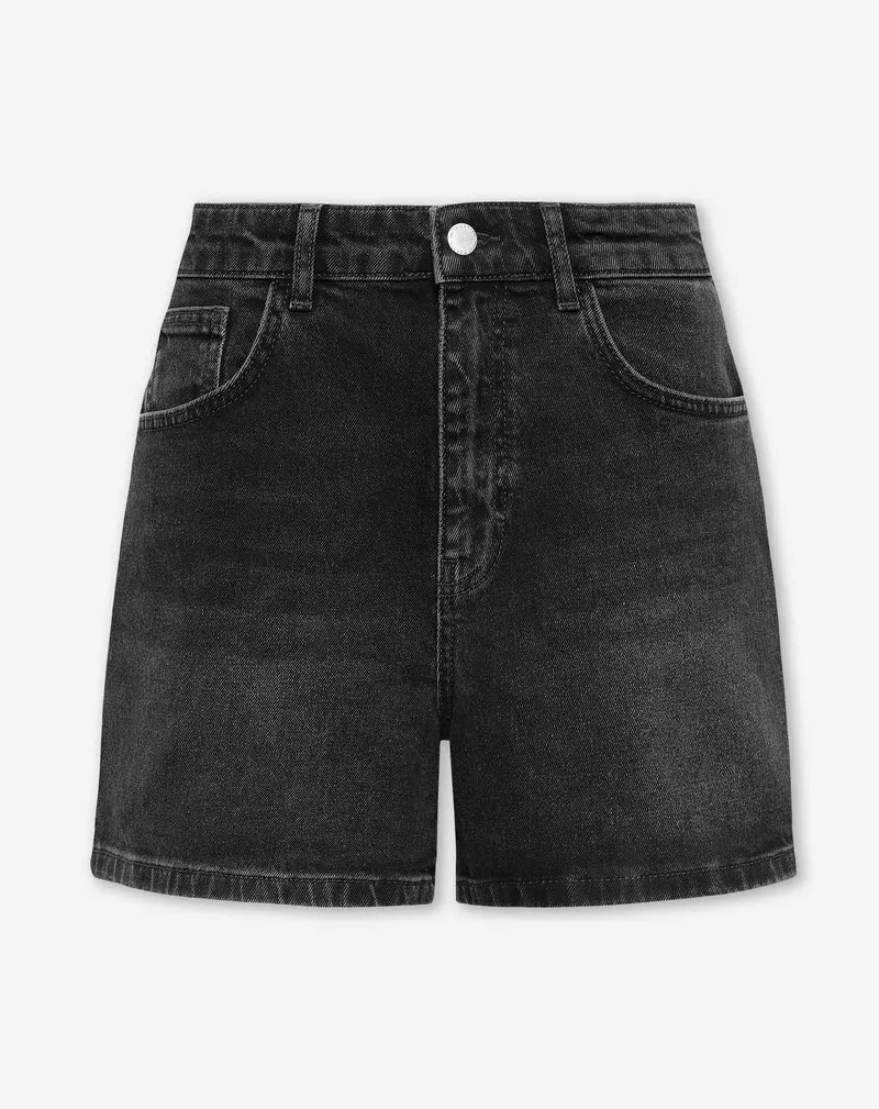 COMFORT MOM DENIM SHORT DONKERGRIJS