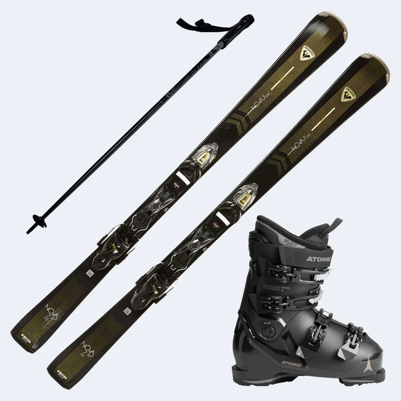 2026 Rossignol Nova 7 LTD Women's Skis with Atomic Hawx Magna 75 Boots and Poles