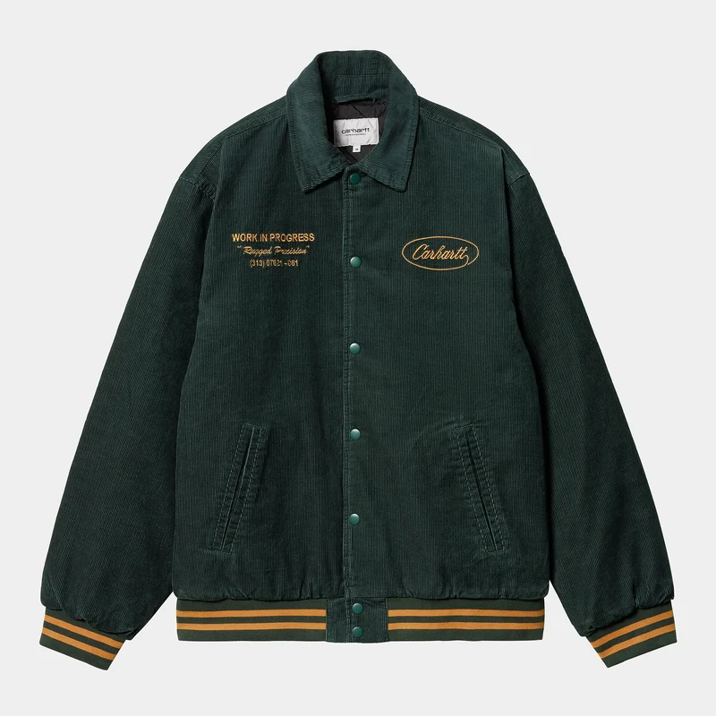 Carhartt WIP Heren Rugged Letterman Jacket - Discovery Green / Buckthorn