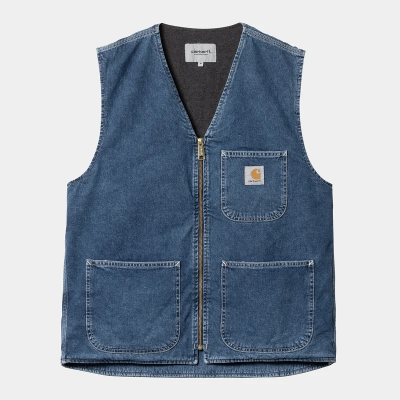 Carhartt WIP Heren Chore Stone Washed Vest - Blauw