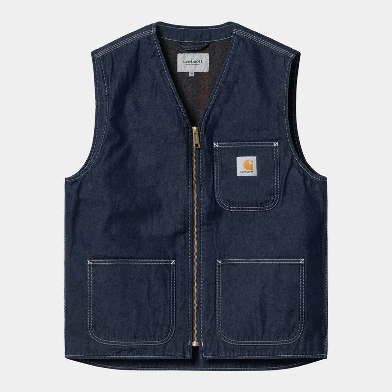 Carhartt WIP Heren Chore One Wash Vest - Blauw