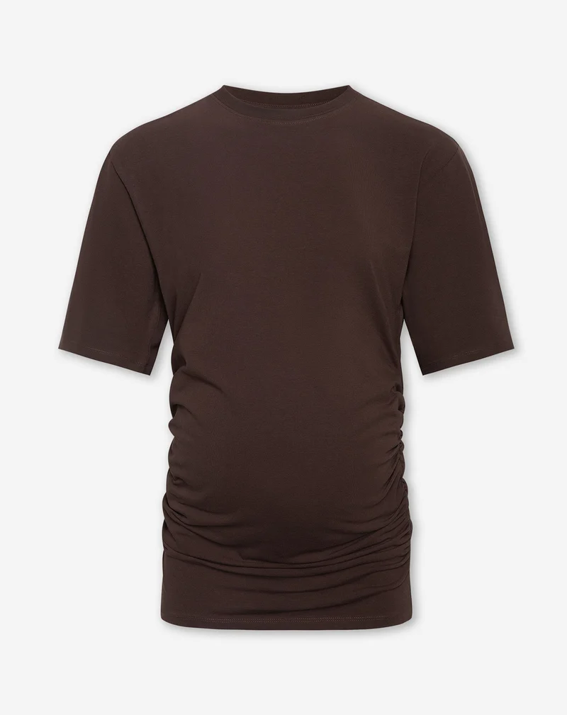 GATHERED SHORT SLEEVE TEE MATERNITY BRUIN