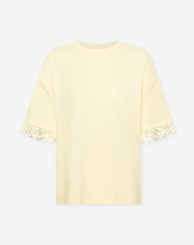 LACE SLEEVE OVERSIZED TEE BOTERGEEL