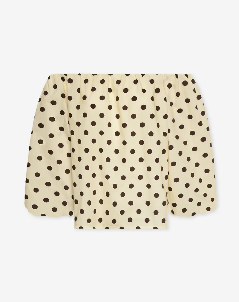 DOT OFF SHOULDER PUFF SLEEVE TOP BOTERGEEL