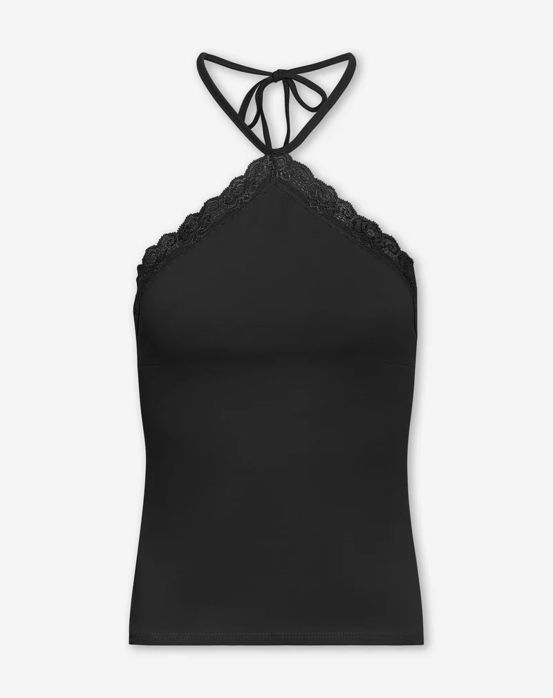TAMAR LACE TRIANGLE TOP ZWART
