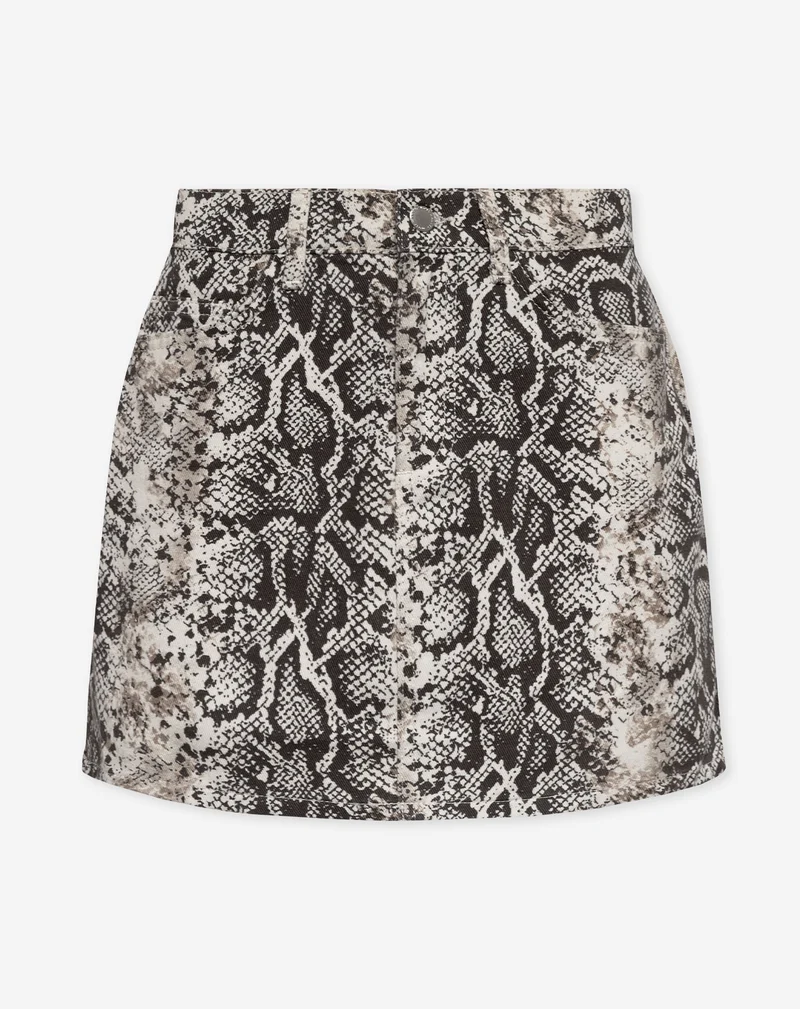 SNAKE DENIM SKIRT CRÈME