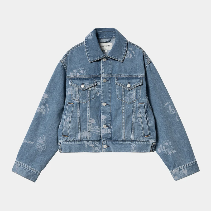 Carhartt WIP Dames Stampjack - Blauw gebleekt