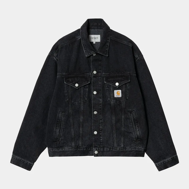 Carhartt WIP Heren Helston-jack - Zwart Stone Washed