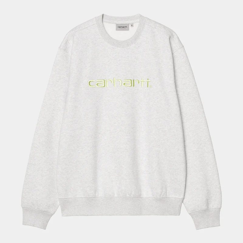 Carhartt WIP HEREN Carhartt WIP Sweattop - Ash Heather / Air Green