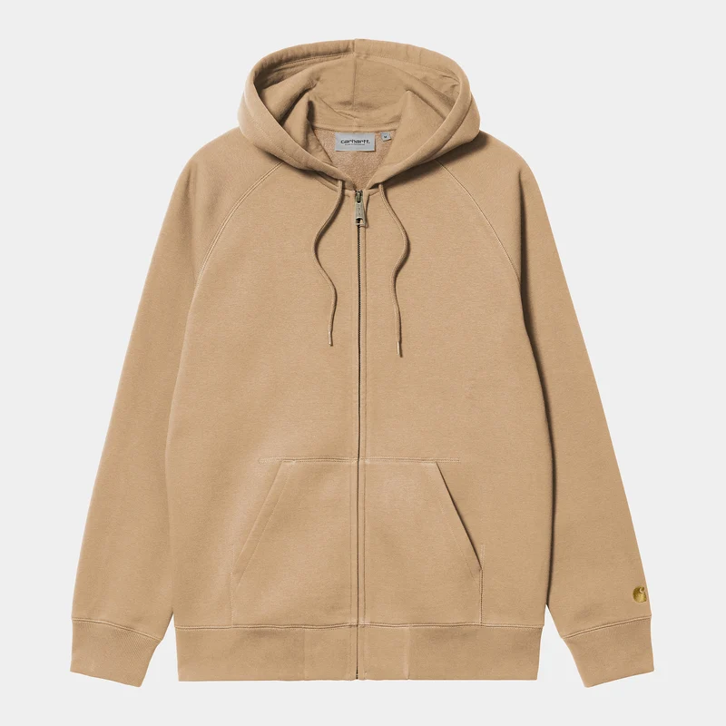 Carhartt WIP Heren Chase Zip Front Jacket Hoodie - Dusty Hamilton Bruin