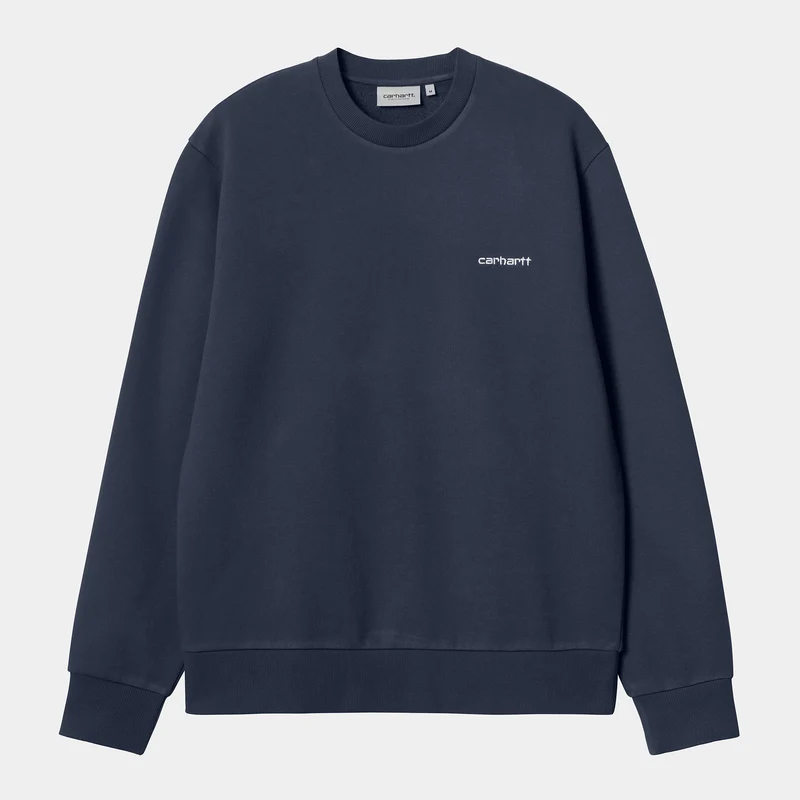 Carhartt WIP Heren Script Borduurwerk Sweat Top - Air Force Blauw