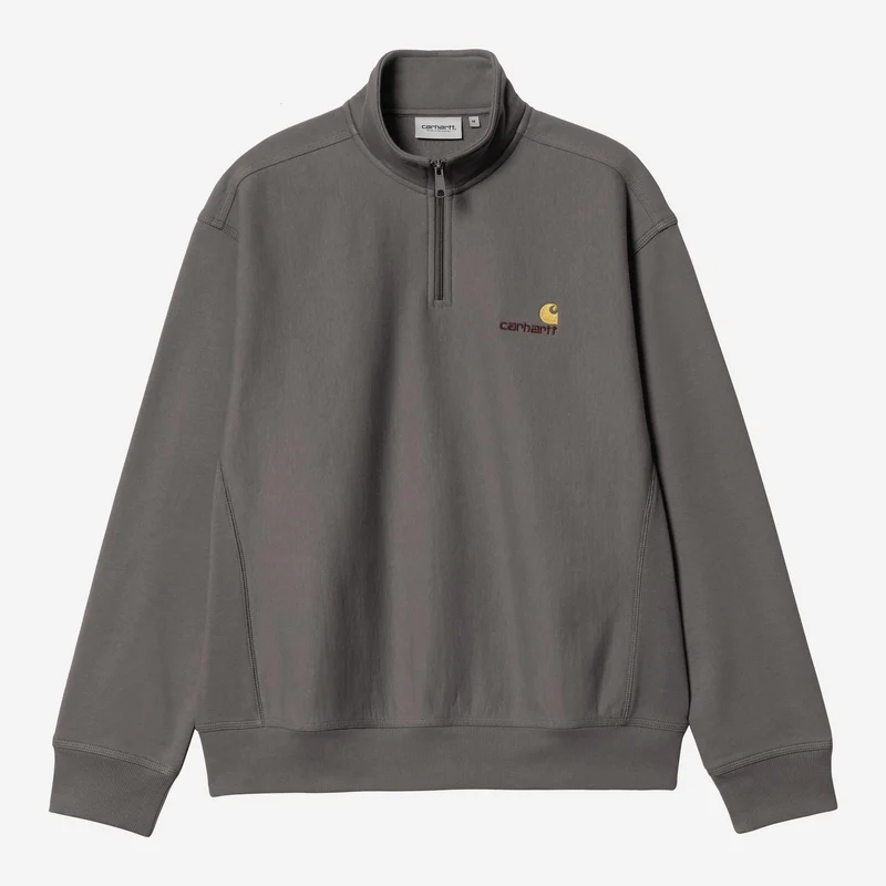 Carhartt WIP Heren halve rits American Script Sweatshirt | Porphyry