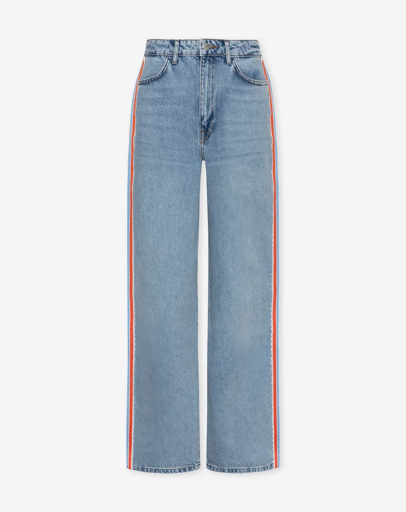 CROCHET TAPE WIDE LEG JEANS ORANJE