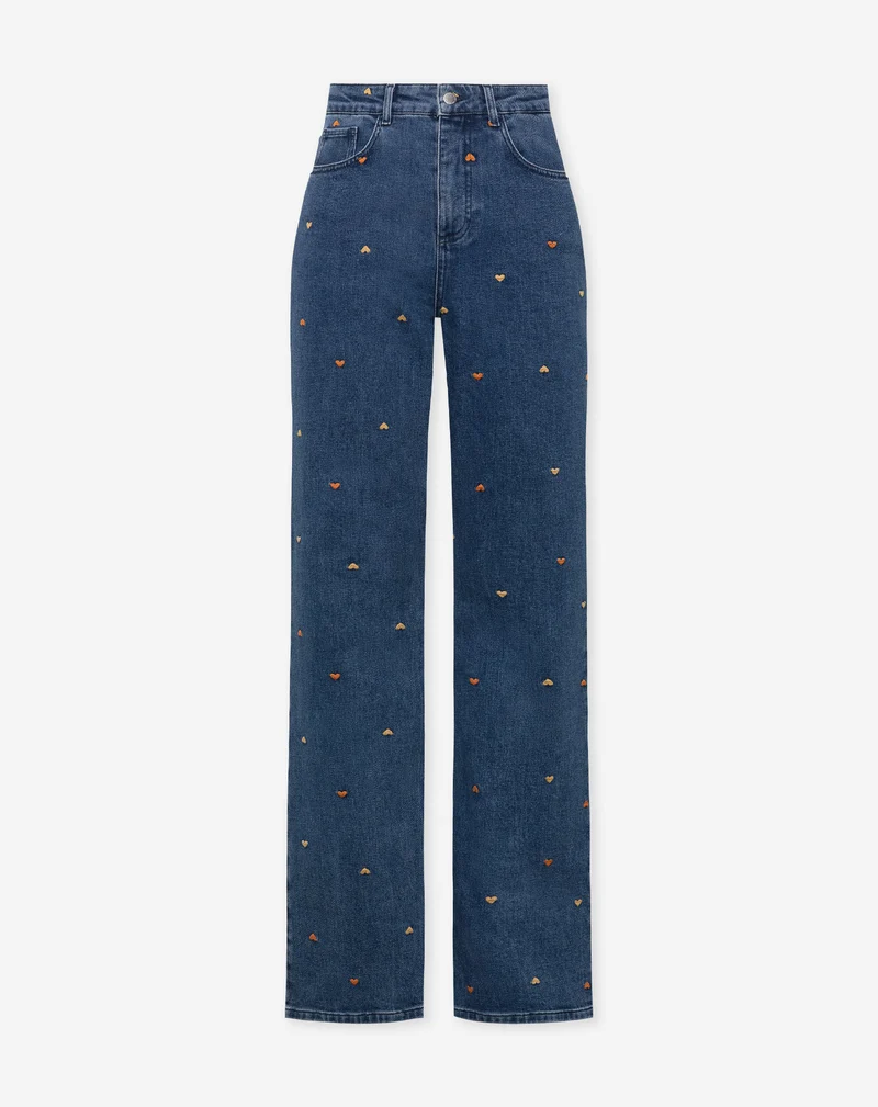 HEART MIX BOOTCUT JEANS ORANJE