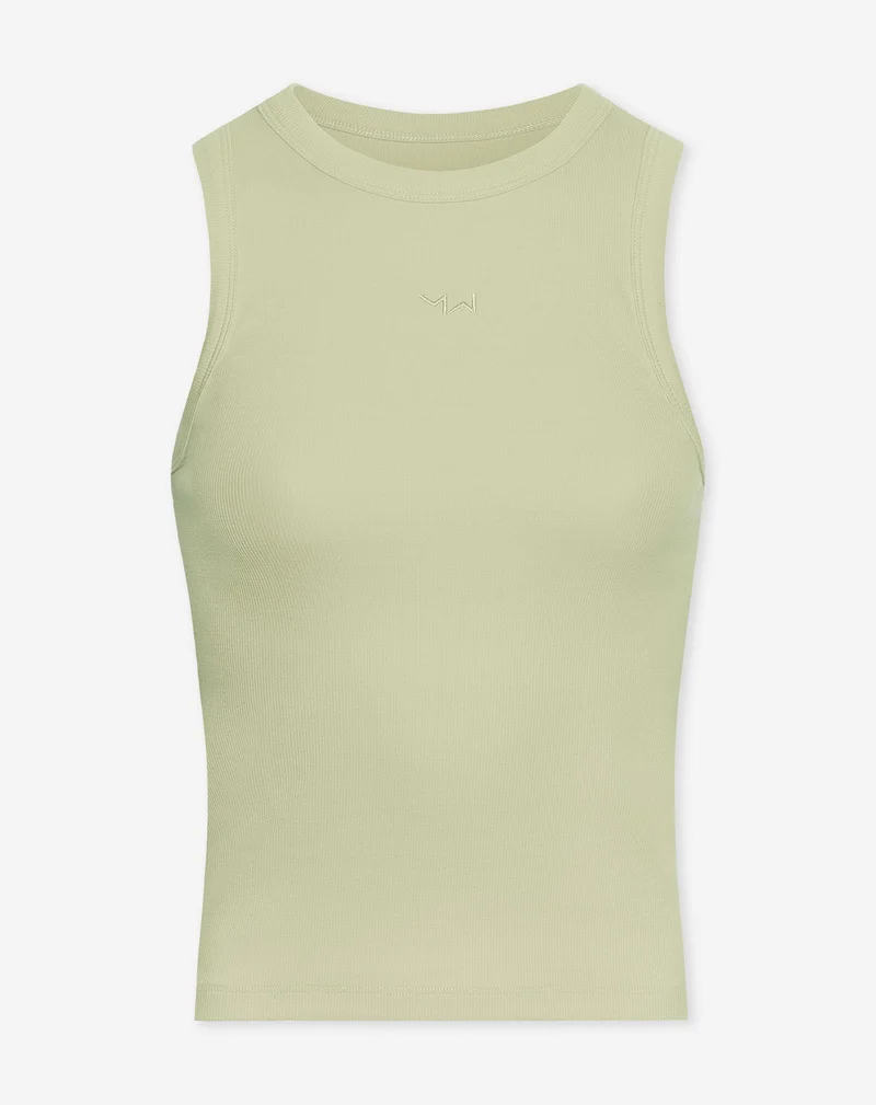 RACERBACK EMBROIDERY TOP PISTACHE