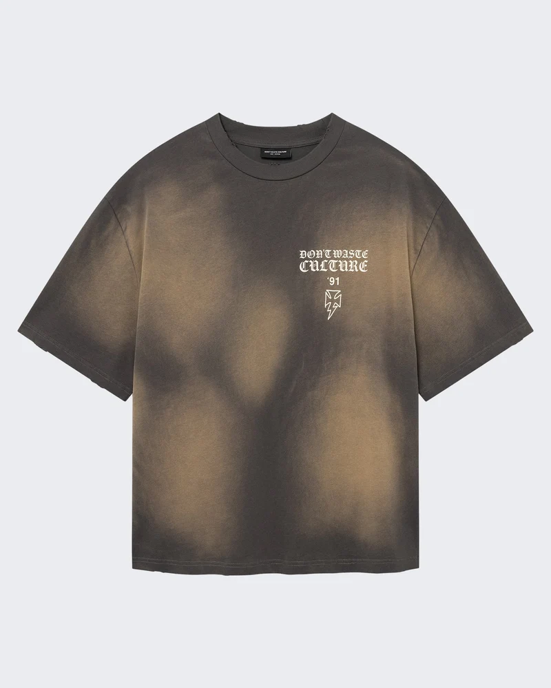 Heren T-shirt met verwassen grijs effect